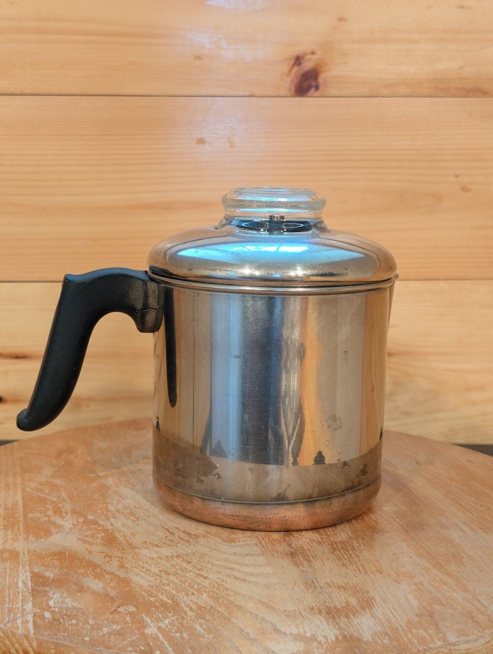 Vintage Revere Ware PYREX 4 Cup Coffee Percolator Copper Bottom Complete
